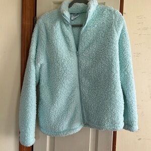 Blue Fuzzy Zip-Sweater